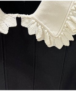 Sandro Caline Contrast Trim Knit Mini Dress