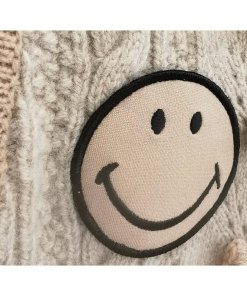 Sandro Simon Smiley-Face Oversize Wool Cardigan