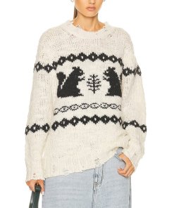 Acne Studios Squirrel Intarsia Oversized Wool Sweater