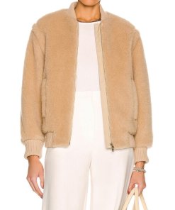 Max Mara Arcella Teddy Bomber Wool-Blend Jacket