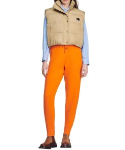 Sandro Cropped Padded Quilted Vest