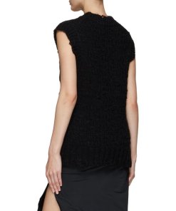 Acne Studios Squirrel Intarsia Distressed Wool V-Neck Vest