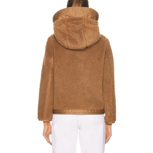 Burberry Adeney Fleece Hooded Wool-Blend Jacket