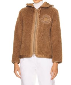 Burberry Adeney Fleece Hooded Wool-Blend Jacket