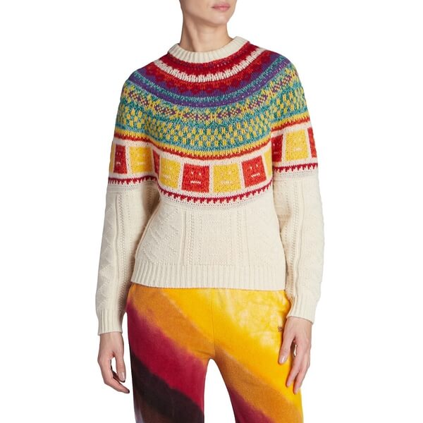 Acne Studios Kristjan Fair Isle Rainbow Wool Sweater – evaChic