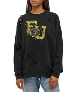 R13 F.U. Distressed Oversized Cotton-Blend Sweatshirt