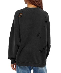 R13 F.U. Distressed Oversized Cotton-Blend Sweatshirt