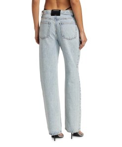 Alexander Wang Bikini Strap Straight-Leg Mid-Rise Jeans