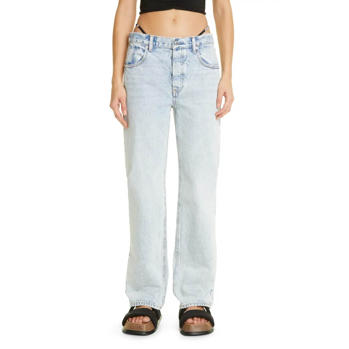 Alexander Wang Bikini Strap Straight-Leg Mid-Rise Jeans – evaChic
