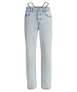 Alexander Wang Bikini Strap Straight-Leg Mid-Rise Jeans