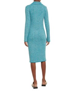 Acne Studios Karly Ribbed Knit Midi Polo Dress