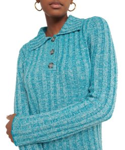 Acne Studios Karly Ribbed Knit Midi Polo Dress
