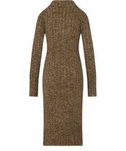 Acne Studios Karly Ribbed Knit Midi Polo Dress