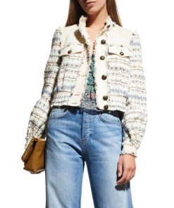 Veronica Beard Darren Cotton-Blend Tweed Cropped Jacket