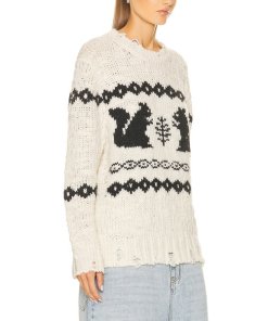 Acne Studios Squirrel Intarsia Oversized Wool Sweater