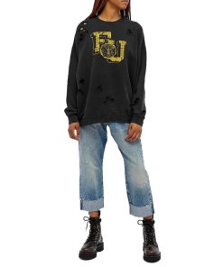 R13 F.U. Distressed Oversized Cotton-Blend Sweatshirt