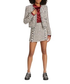 Veronica Beard Cirtane Single-Breasted Houndstooth Tweed Jacket