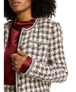 Veronica Beard Cirtane Single-Breasted Houndstooth Tweed Jacket