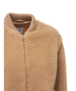 Max Mara Arcella Teddy Bomber Wool-Blend Jacket