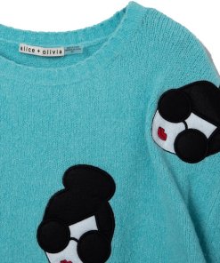Alice + Olivia Gleeson Stace Face Cropped Boxy Sweater