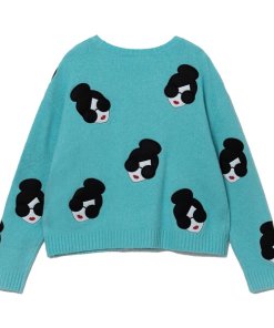 Alice + Olivia Gleeson Stace Face Cropped Boxy Sweater