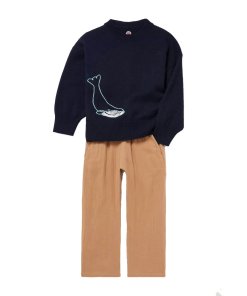 The Row Kids Embroidered Motif Cashmere Sweater
