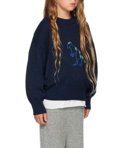 The Row Kids Embroidered Motif Cashmere Sweater