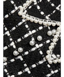 Alice + Olivia Ellis Pearl-Embellished Tweed Mini Dress