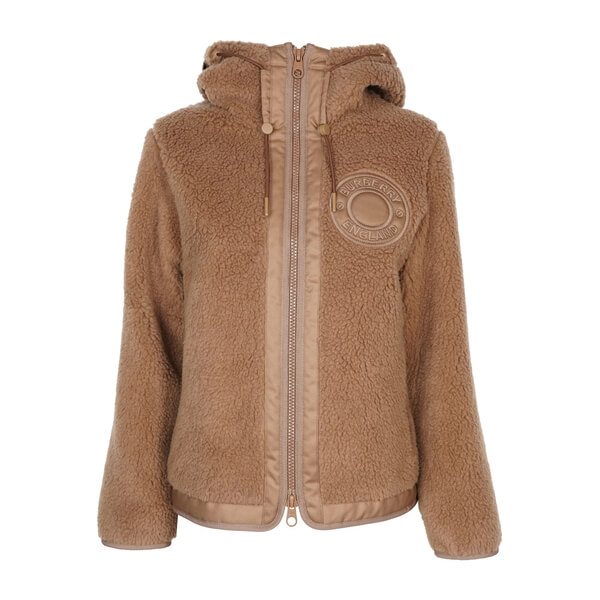 Burberry Adeney Fleece Hooded Wool-Blend Jacket