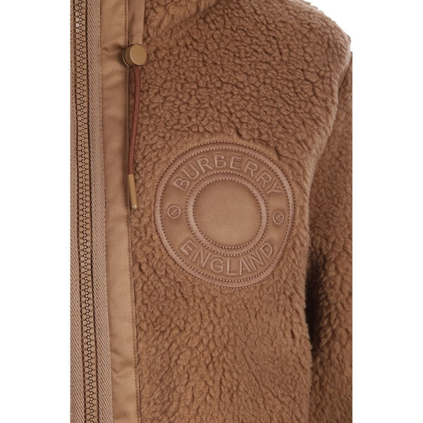 Burberry Adeney Fleece Hooded Wool-Blend Jacket