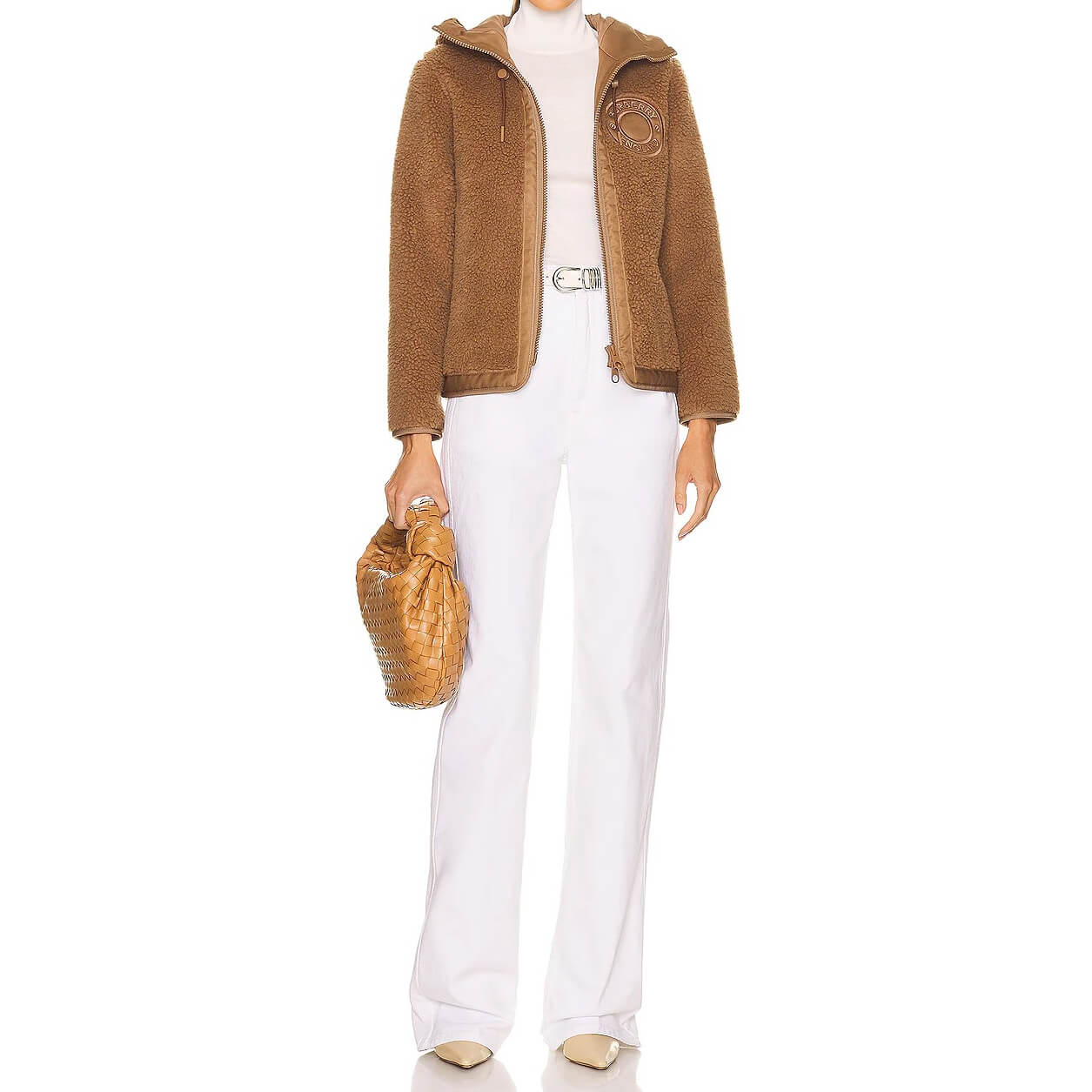 Burberry Adeney Fleece Hooded Wool-Blend Jacket