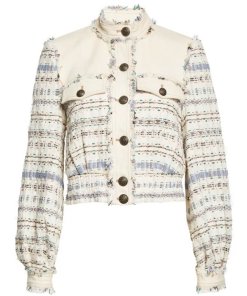Veronica Beard Darren Cotton-Blend Tweed Cropped Jacket