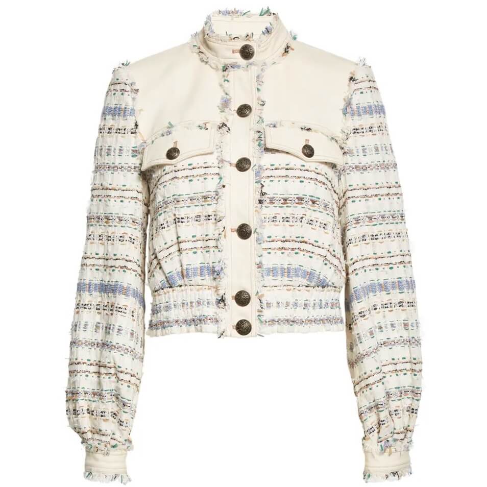 Veronica Beard Darren Cotton-Blend Tweed Cropped Jacket