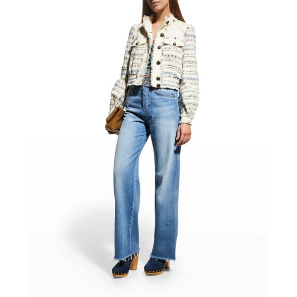 Veronica Beard Darren Cotton-Blend Tweed Cropped Jacket