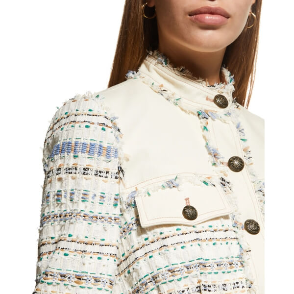 Veronica Beard Darren Cotton-Blend Tweed Cropped Jacket