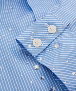 Sandro Holi Rhinestone-Studded Striped Cotton Shirt