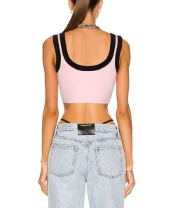 Alexanderwang.T Logo-Trim Chenille Viscose Bra Top