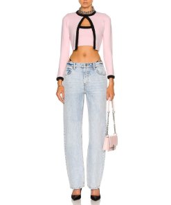 Alexanderwang.T Logo-Trim Chenille Viscose Bra Top