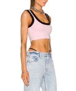 Alexanderwang.T Logo-Trim Chenille Viscose Bra Top