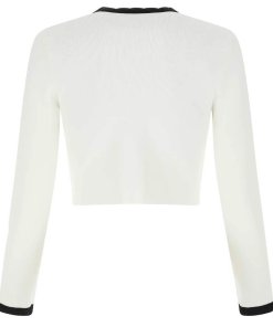Alexanderwang.T Logo-Trim Chenille Viscose Cropped Cardigan