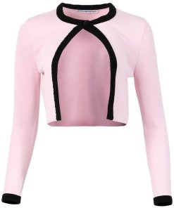 Alexanderwang.T Logo-Trim Chenille Viscose Cropped Cardigan