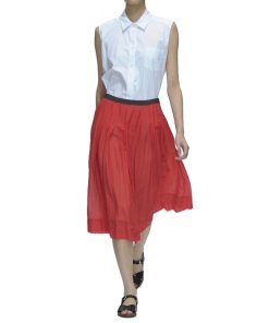 Margaret Howell Silk-Cotton Pleated Midi Skirt – evaChic