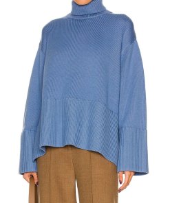 Toteme Oversized Turtleneck Wool-Cotton Sweater