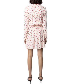 Zadig & Voltaire Refla Lip Print Crepe Dress