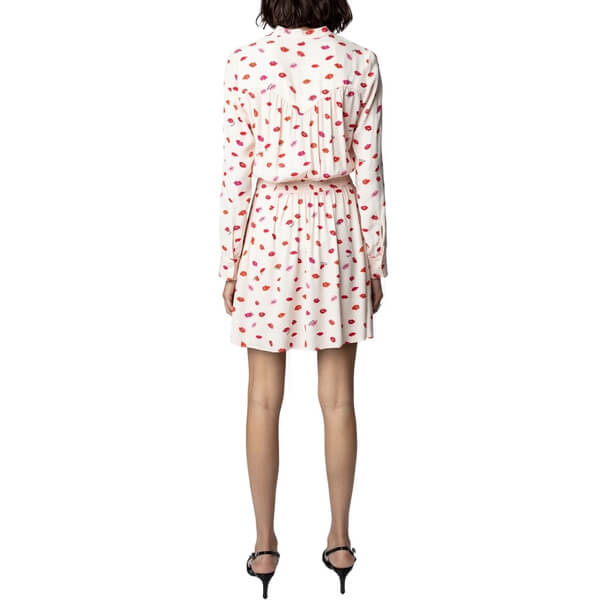 Zadig & Voltaire Refla Lip Print Crepe Dress
