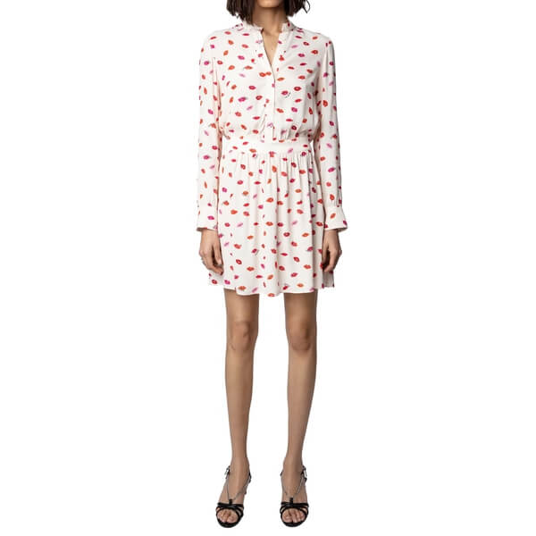 Zadig & Voltaire Refla Lip Print Crepe Dress