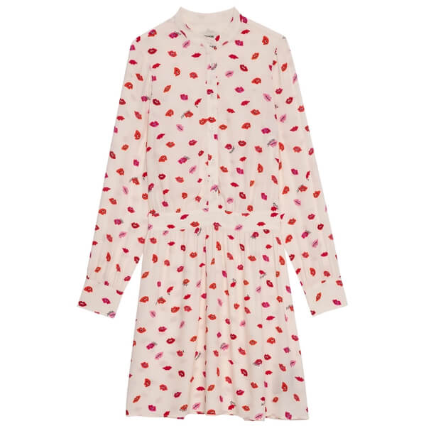 Zadig & Voltaire Refla Lip Print Crepe Dress