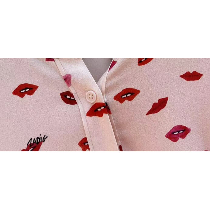 Zadig & Voltaire Refla Lip Print Crepe Dress