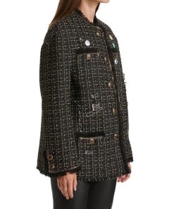 R13 Slouch Tweed Embellished Jacket