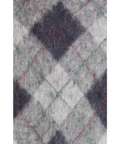 R13 Fluffy Argyle Plaid Oversized Distressed Edge Cardigan